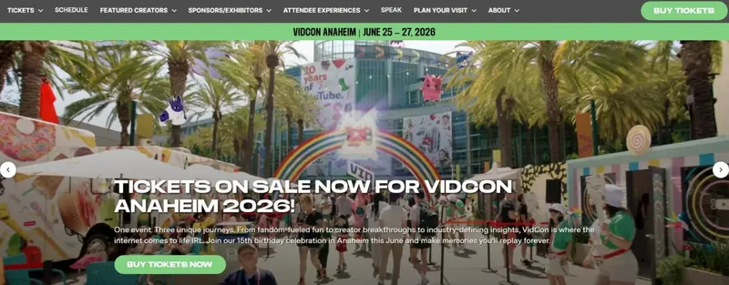 VidCon Anaheim 2026