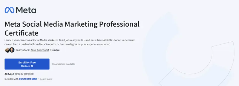 Meta Social Media Marketing Professional Certificate (Coursera)