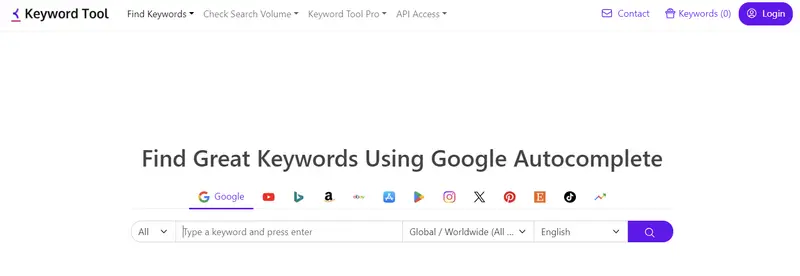Keyword Tool (Keywordtool.io)