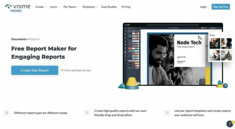 Design landing pages - Visme