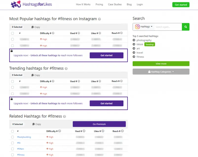Hashtags For Likes / Trending categories