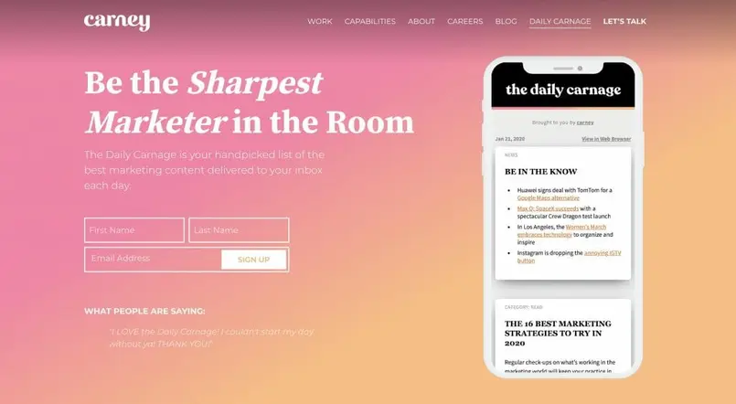 newsletter from Carney