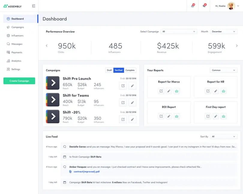 assembly dashboard