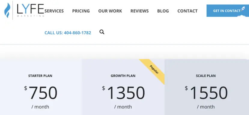 Digital Marketing Packages - Naming Examples (LYFE Marketing)