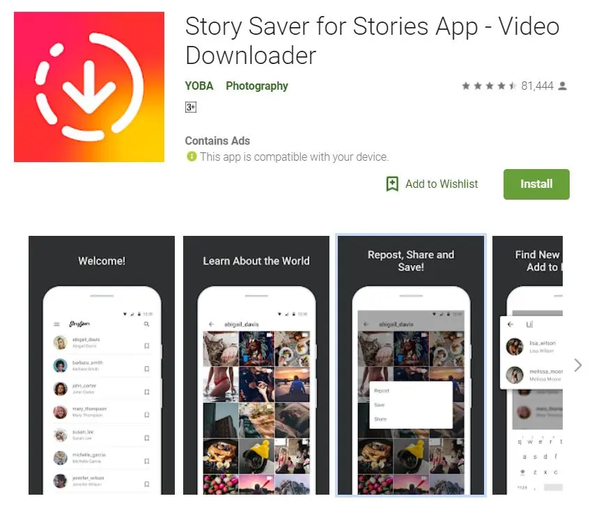 story saver for stories app