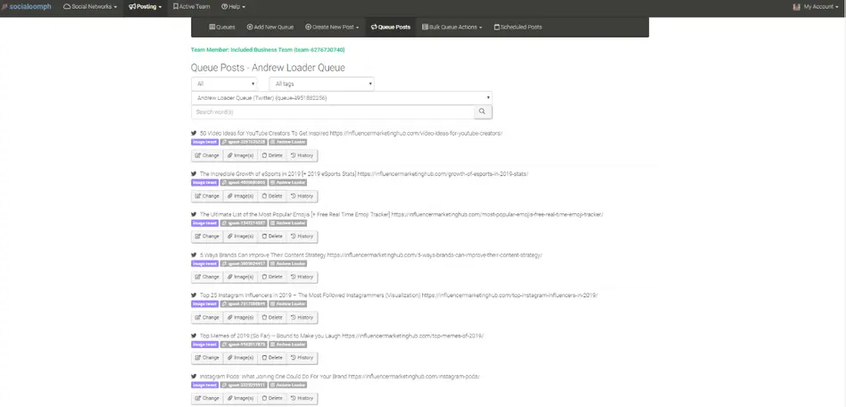 Socialoomph’s queue